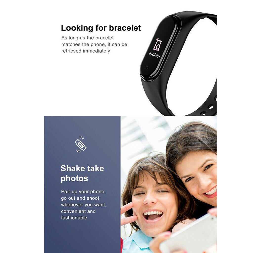 Smart Watch Bracelet Body Temperature Thermometer Blood Pressure Black