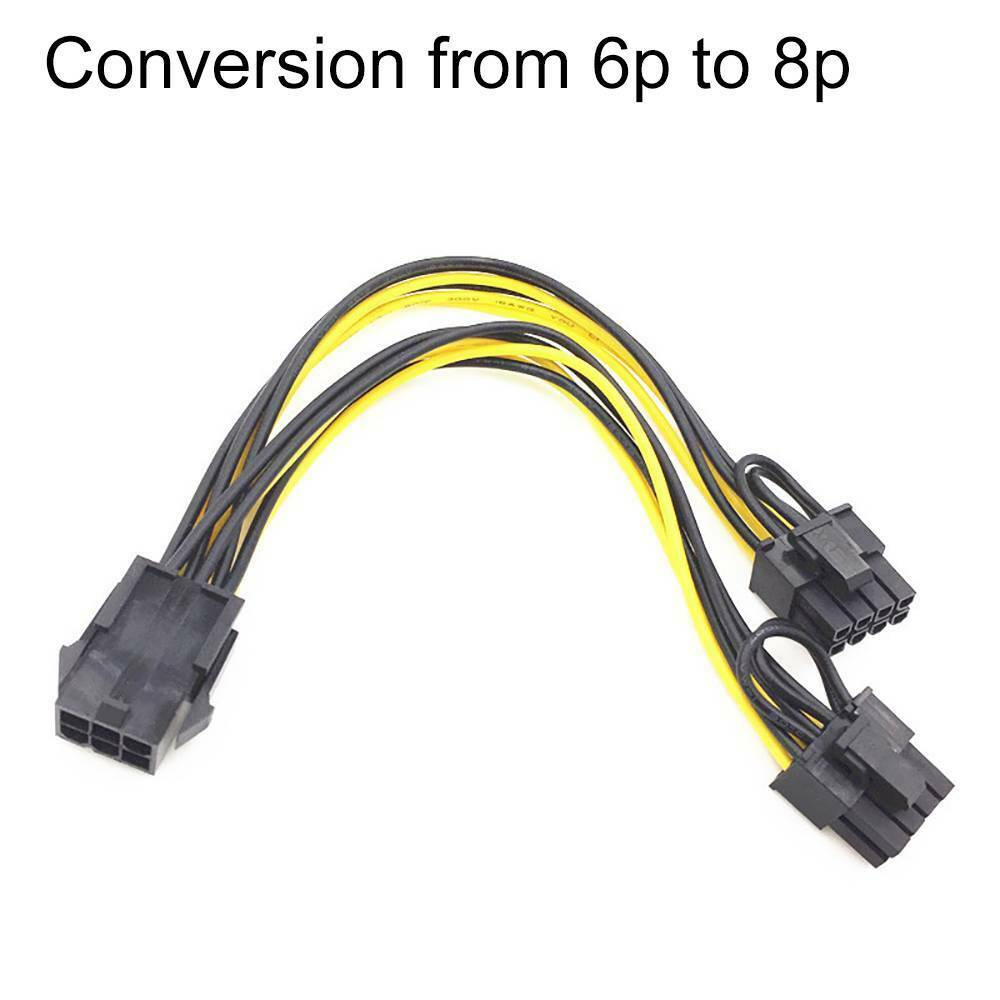 PCI-E 8-pin to 2x 6+2-pin (6pin/8pin) Power Splitter Cable PCIE PCI Express Hot!