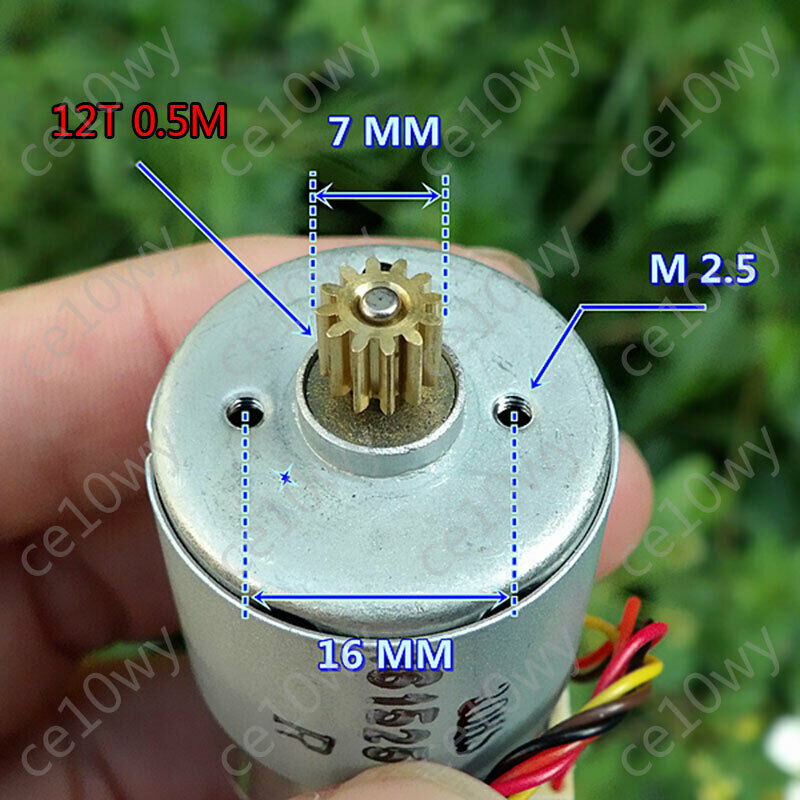 DC 12V-24V Motor 10800RPM 385 Electric Motor with Encoder Disk 14T 0.5M Gear