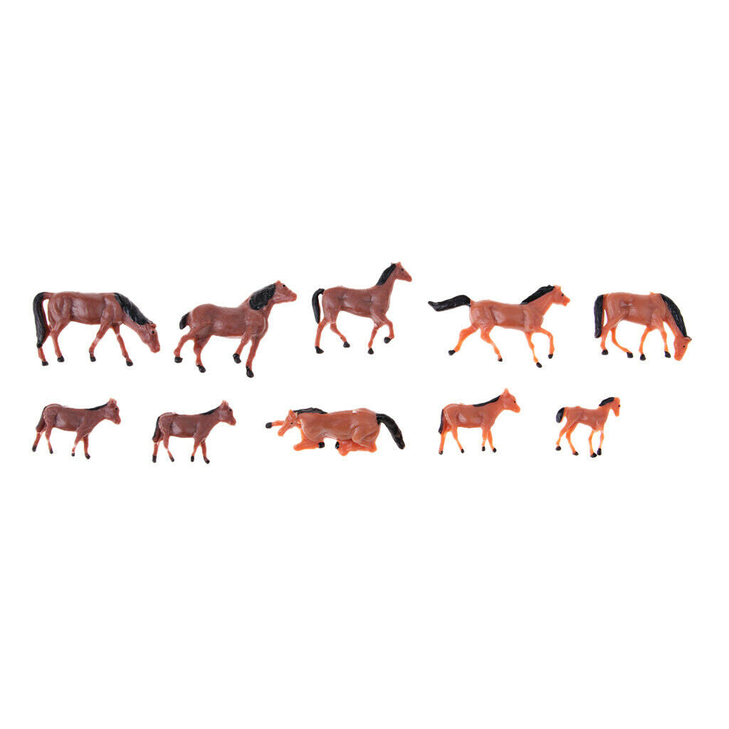 40 lot 1/87 Plastic Animals Horse Figures Models Set Kids Learning Layout