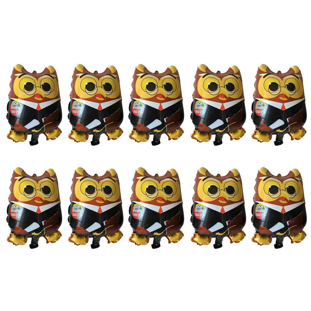 10pcs Owl Shape Balloons Owl Wears Graduation Uniform University Graduation