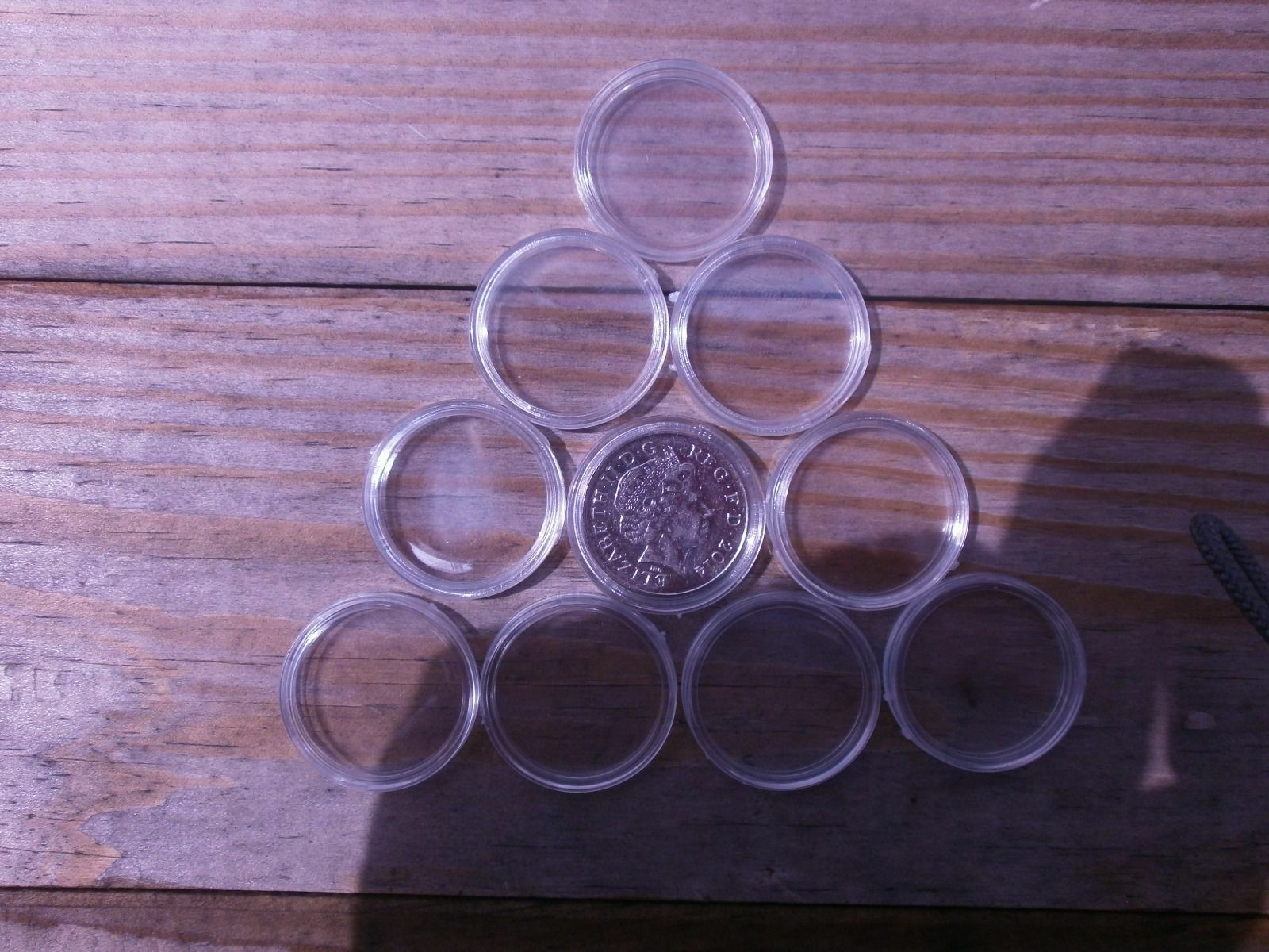 20pcs Clear Coin Capsules Cases Round Storage Ring Boxes Many Sizes 25/27/30mm