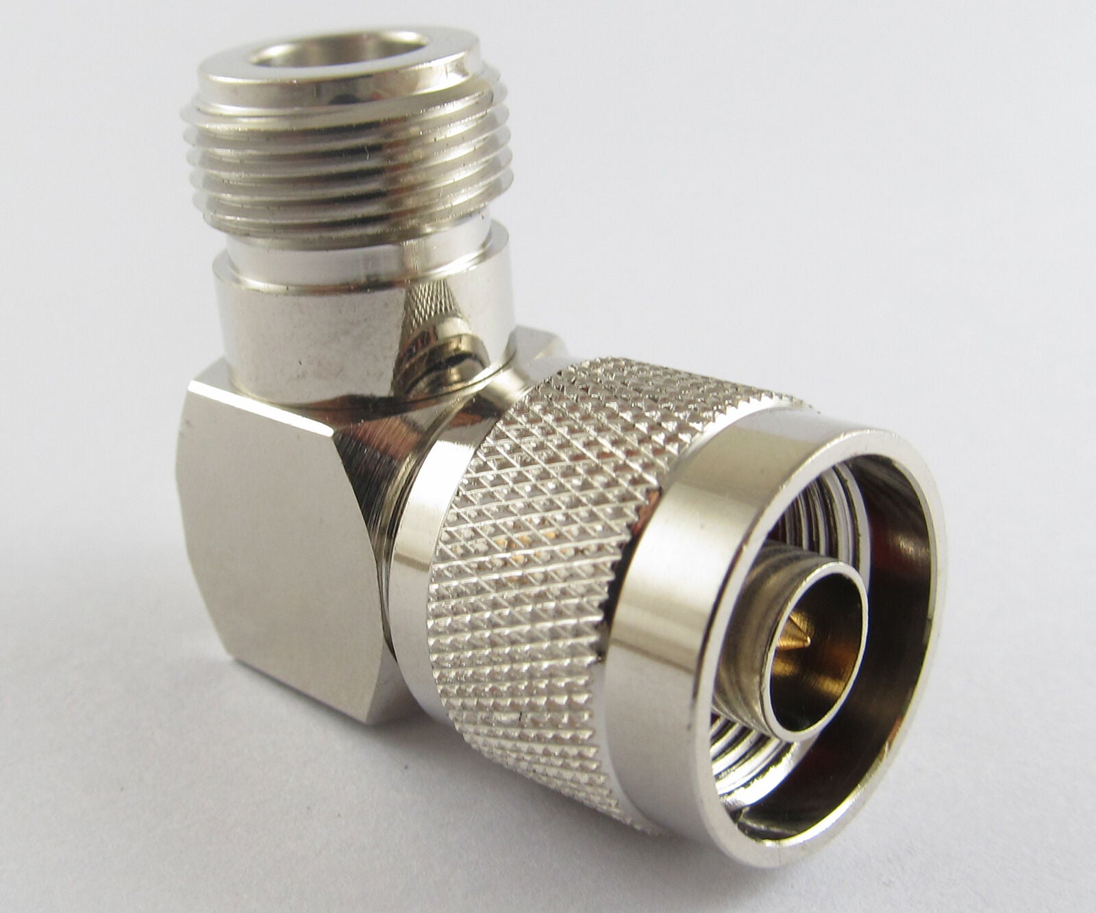 1pc Brass N Male Plug to N Jack Female Right Angle RF Coaxial Adapter Connector