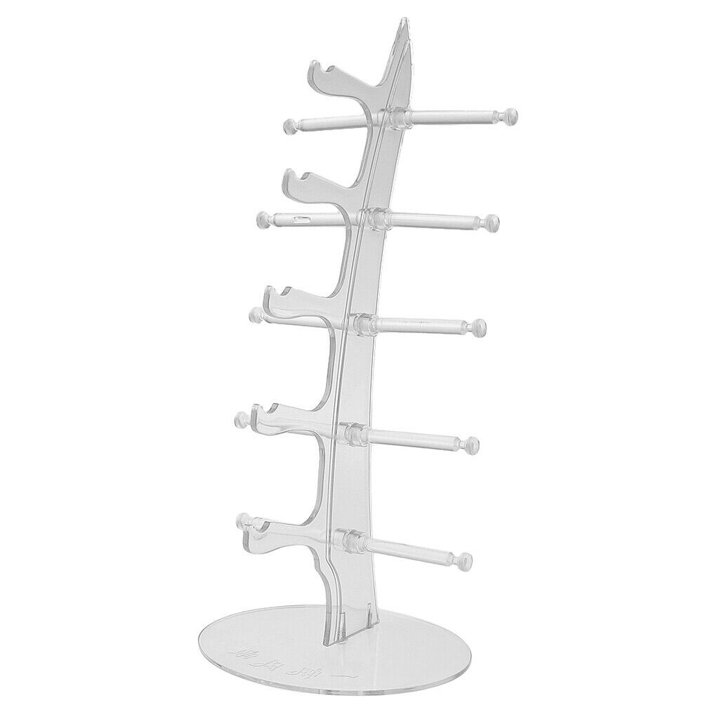2 Pieces 5 Pair Eyewear Eyeglass Rack Tabletop Display Stand Holder 5 Layer