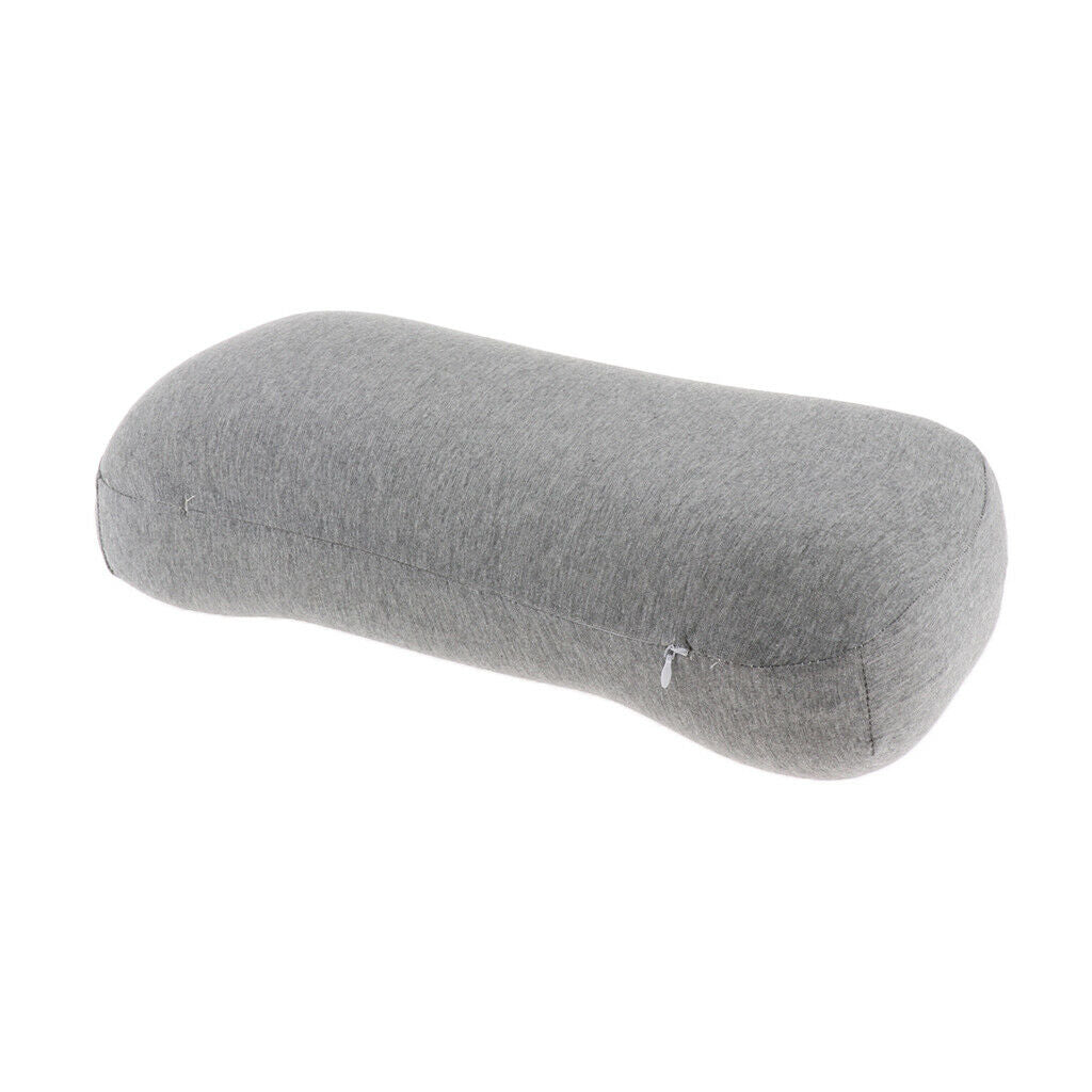 Portable Memory Foam Lumbar Pillow Neck Back Support Cushion for Home Gray