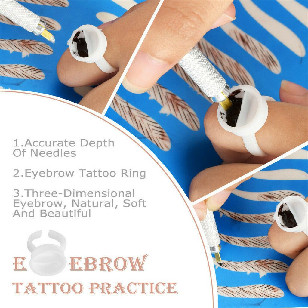 Tattoo Kit Eyebrow Permanent Makeup Microblading Needles PCD Ink Cup Pen