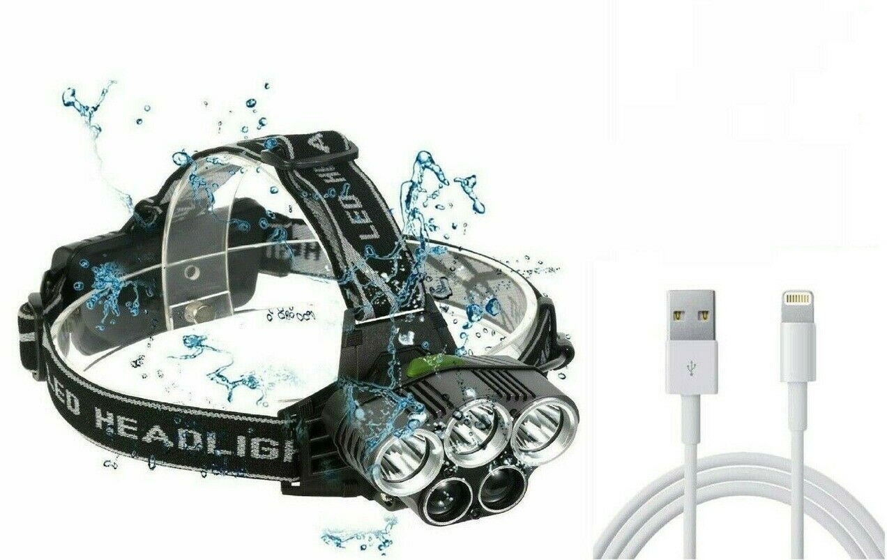 1PC Headlamp Rechargeable T6 LED Headlight Flashlights Head Torch Fish Outdoor