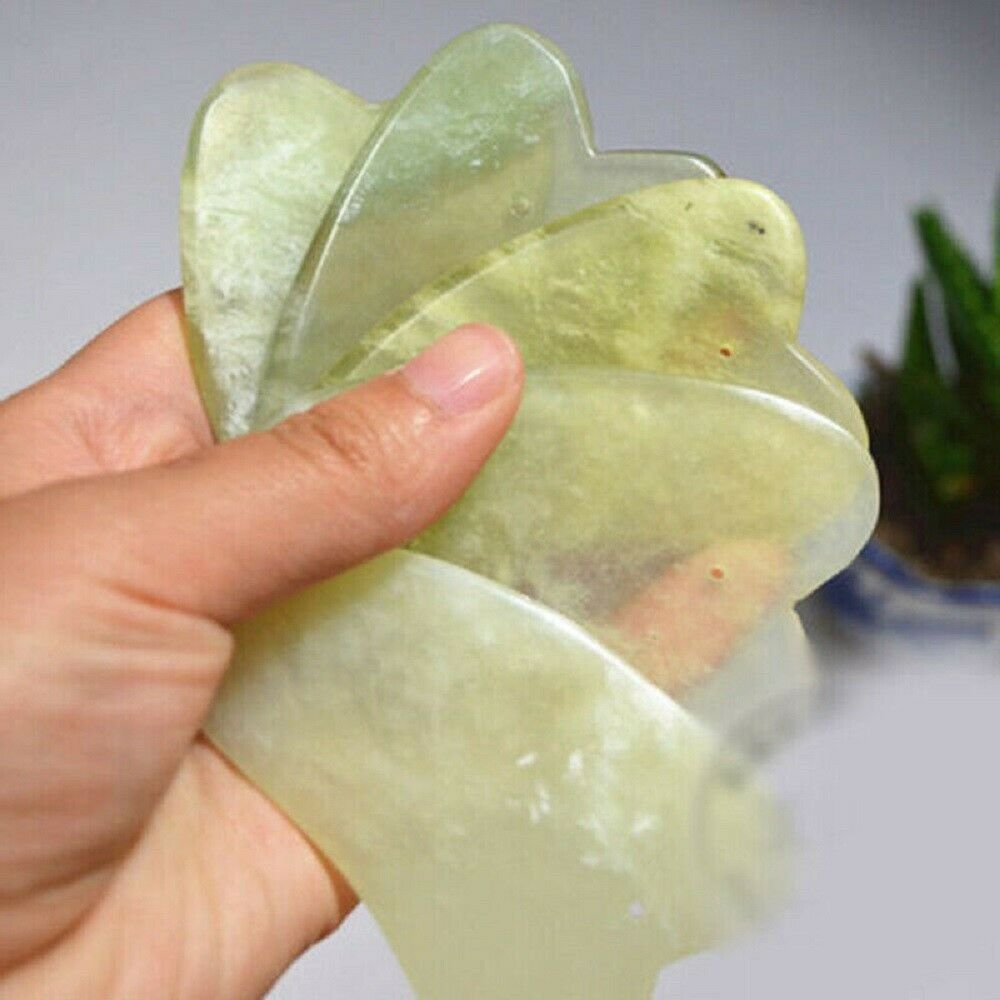 2xNatural Guasha Facial Jade Face Body Gua Sha Board Massager Care Scraper Board