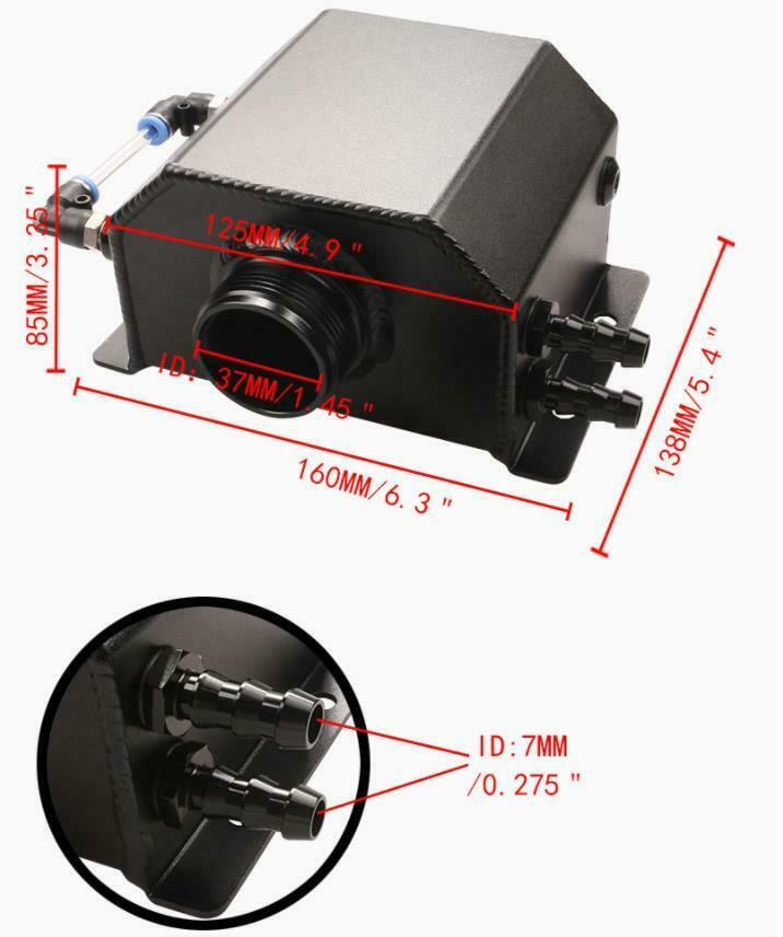 1L Black Aluminum Radiator Coolant Overflow Bottle Recovery Water Tank Reservoir