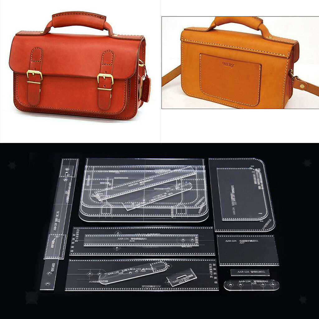17x Leather Craft Acrylic Shoulder Bag Handbag Pattern Stencil Templates DIY