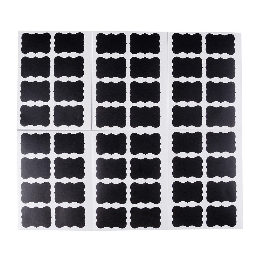 48Pcs fancy black board jam jar label labels stickers decor kitchen suppl_ti UDD