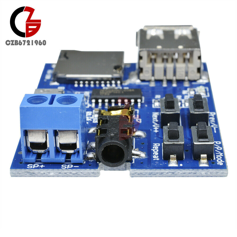 2PCS 3W MP3 Decoder Board Micro USB TF Card Audio Player Mono Amplifier Decoding