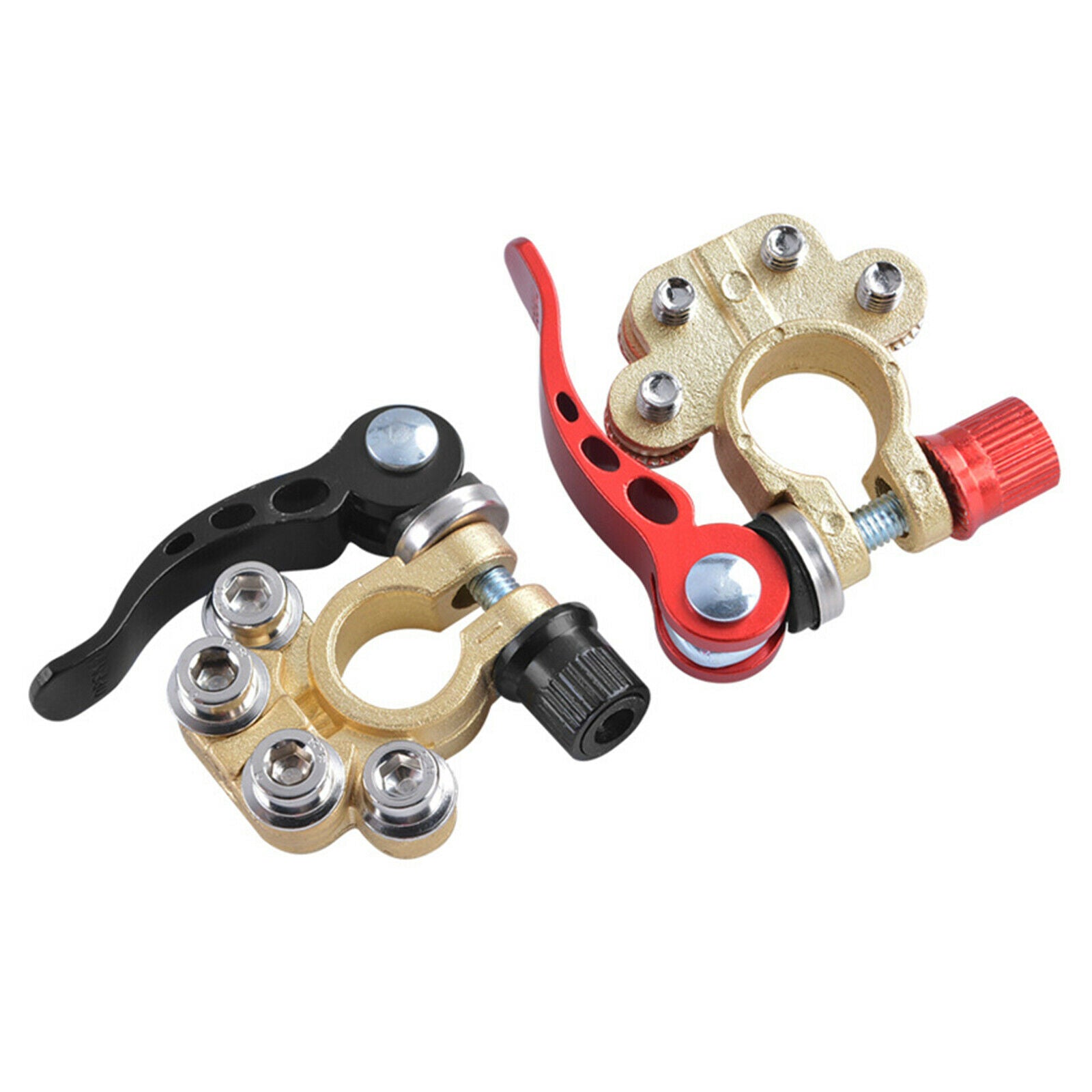 2PCS Brass Boat Car Battery Terminal Connector Clamps Quick Release Tractor