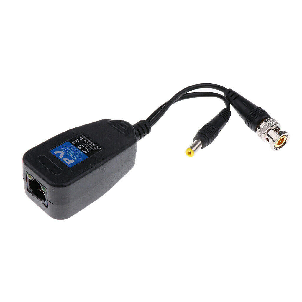 4Pcs CCTV BNC Male to CAT5e 6 RJ45 Connectors Video Power Balun Transceiver