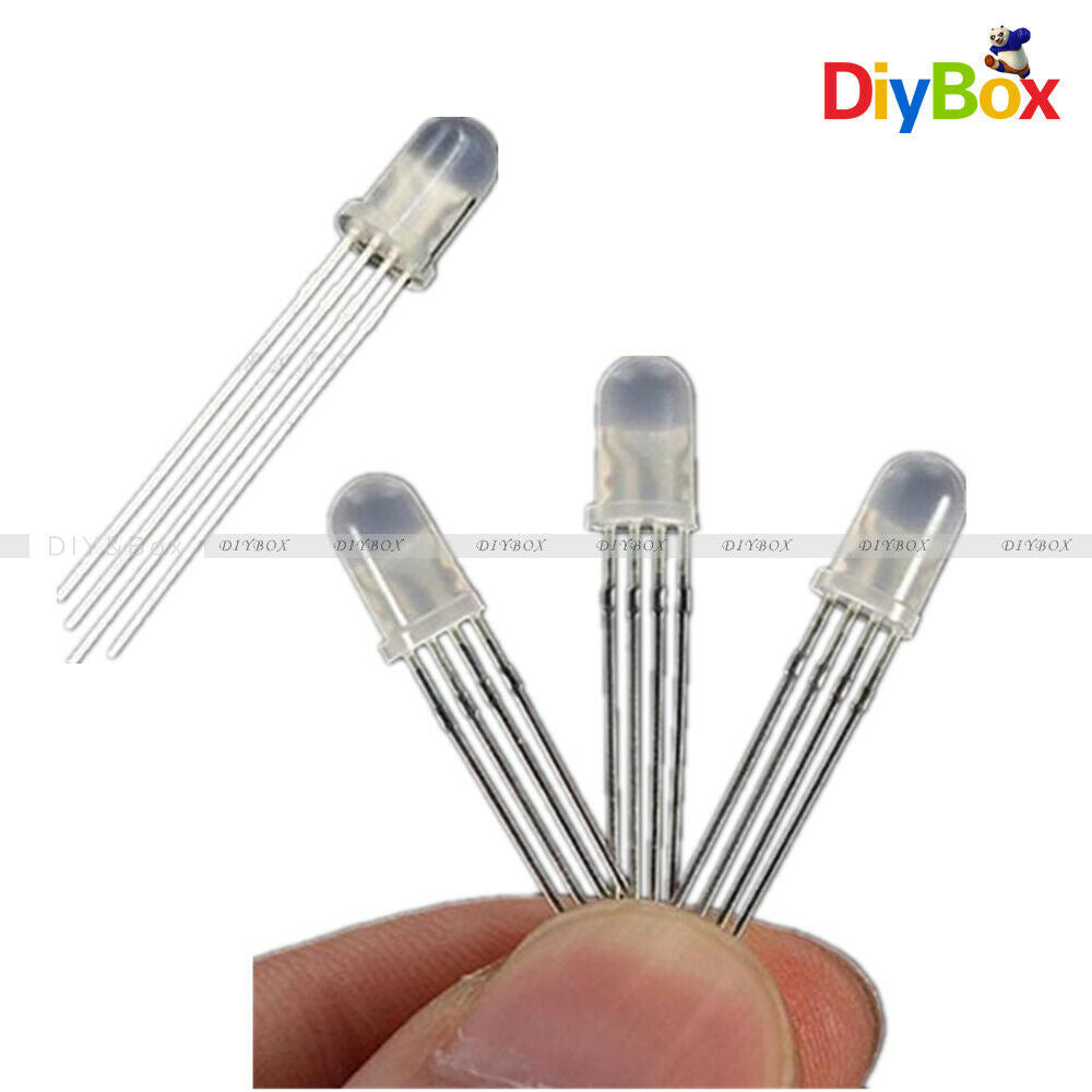 15PCS 5MM F5 RGB LED Common Cathode Super Bright 4PINS Bulb Lamp 3 Colors