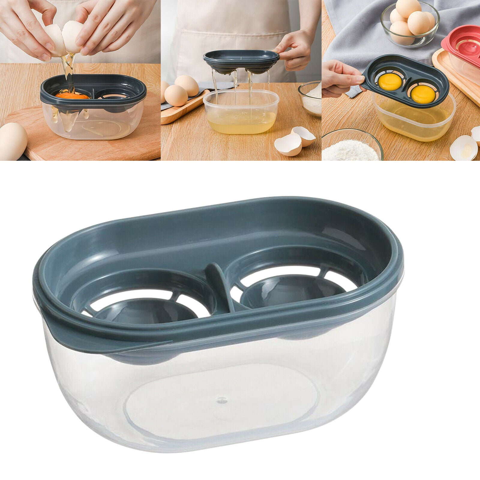 Egg Separator White Yolk Sifting Home Kitchen Dining Cooking Gadget Blue