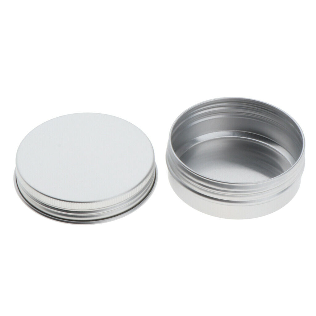 10x Empty Aluminum Tins Lip Balm Storage Jars Salves Containers Cans Case