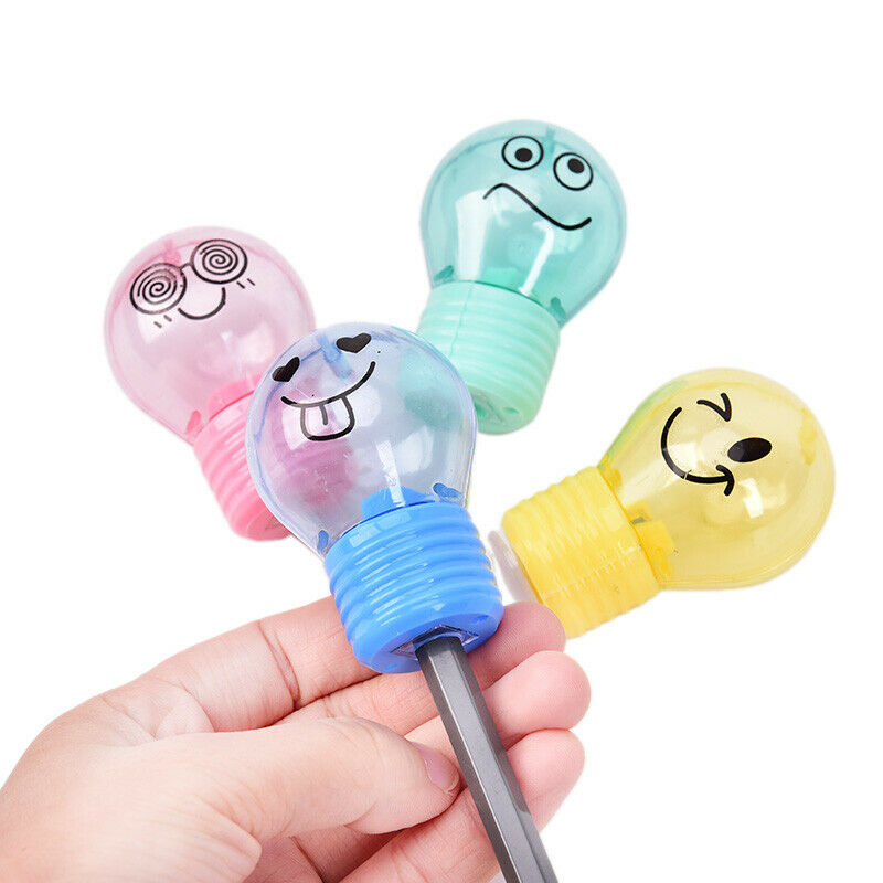 Bulb Pencil Sharpener Creative Plastic For Kids Gifts Stationery School Suppl Qx