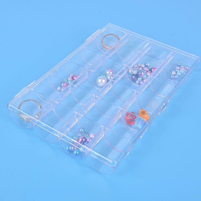 24 Grid Clear Box Plastic ring Jearrings Box Nail Art rhinestones Case Stor Kt