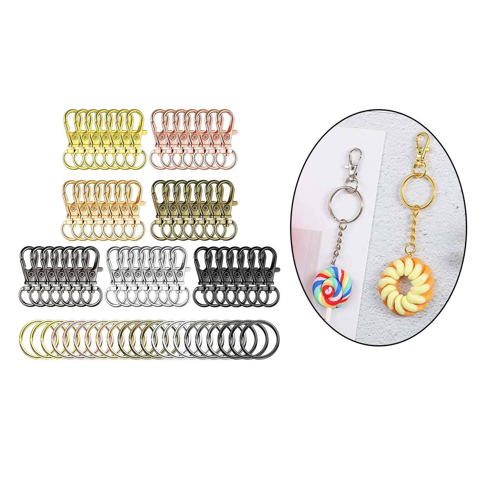 96pcs Metal Lanyard Hook Rotary Release Snap Lobster Clasp Paracord