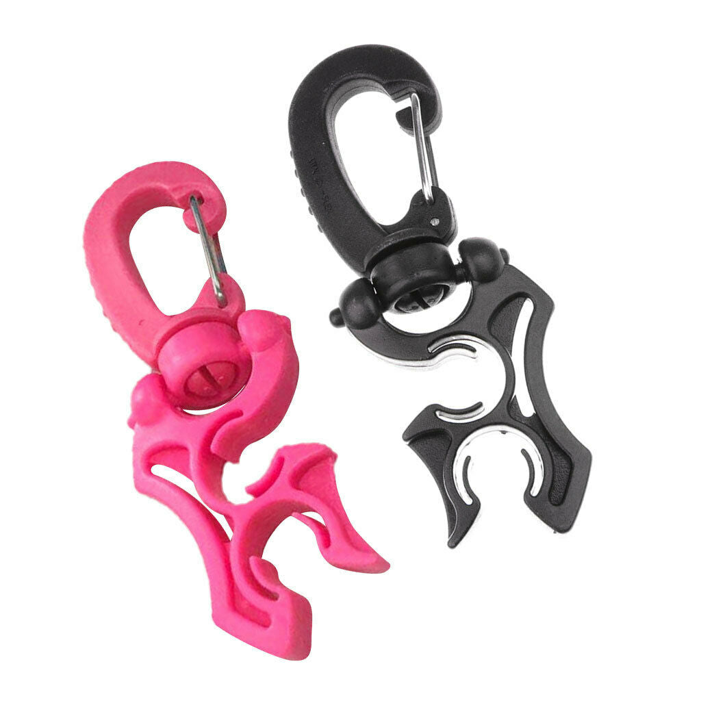 2X Scuba Diving BCD Dual Hose Holder Retainer with Rotatable & Foldable Spring