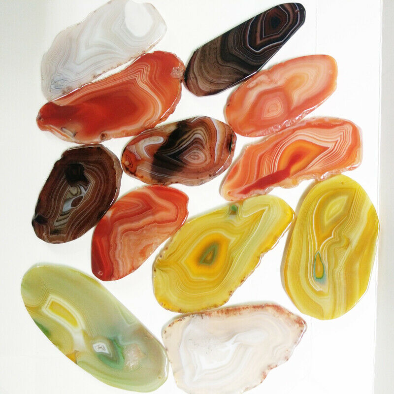 5 Lot Agate Slices Geode Polished Slab Quartz Wholesale Randomly Picked 7.5cm
