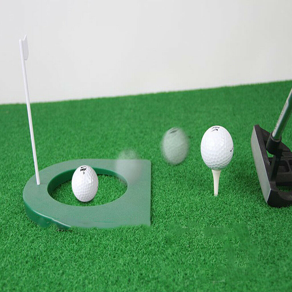 Golf Premium Putting Cup with Flag Practice Training Aids Green White