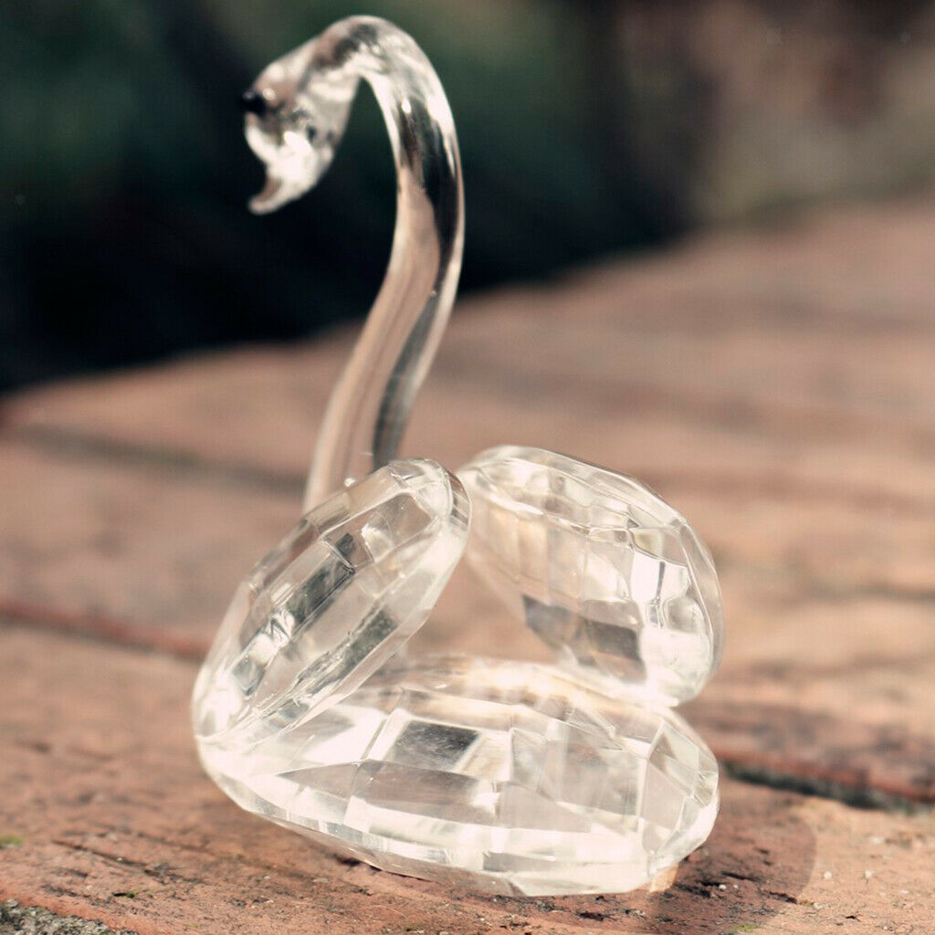 Romantic Clear Crystal Rhinestone Swan In Packing Box