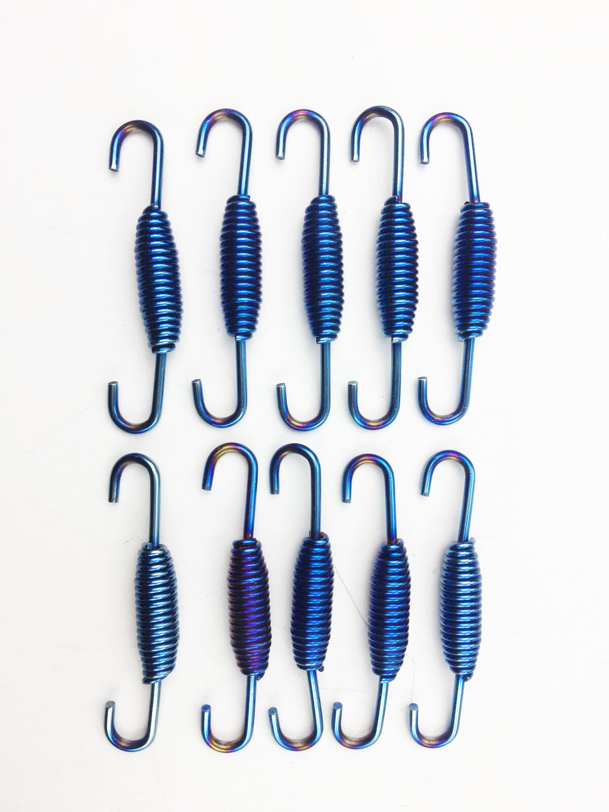 6 Pcs Blue Stainless Steel Scooter Motorcycle Exhaust Pipe Muffler Springs Hooks