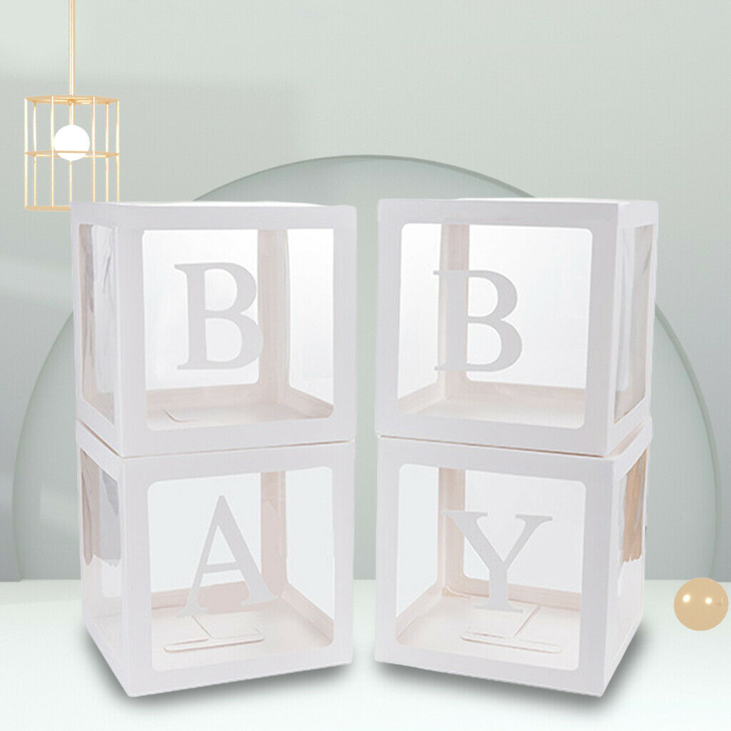 Latex Ballons Box Decor Blocks Wedding Party Decoration, for First White