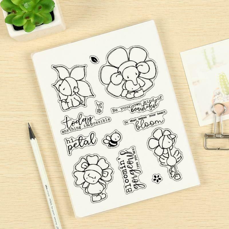 Baby Elephant Transparent Silicone Seal Stencil DIY Crafts Printing Mould