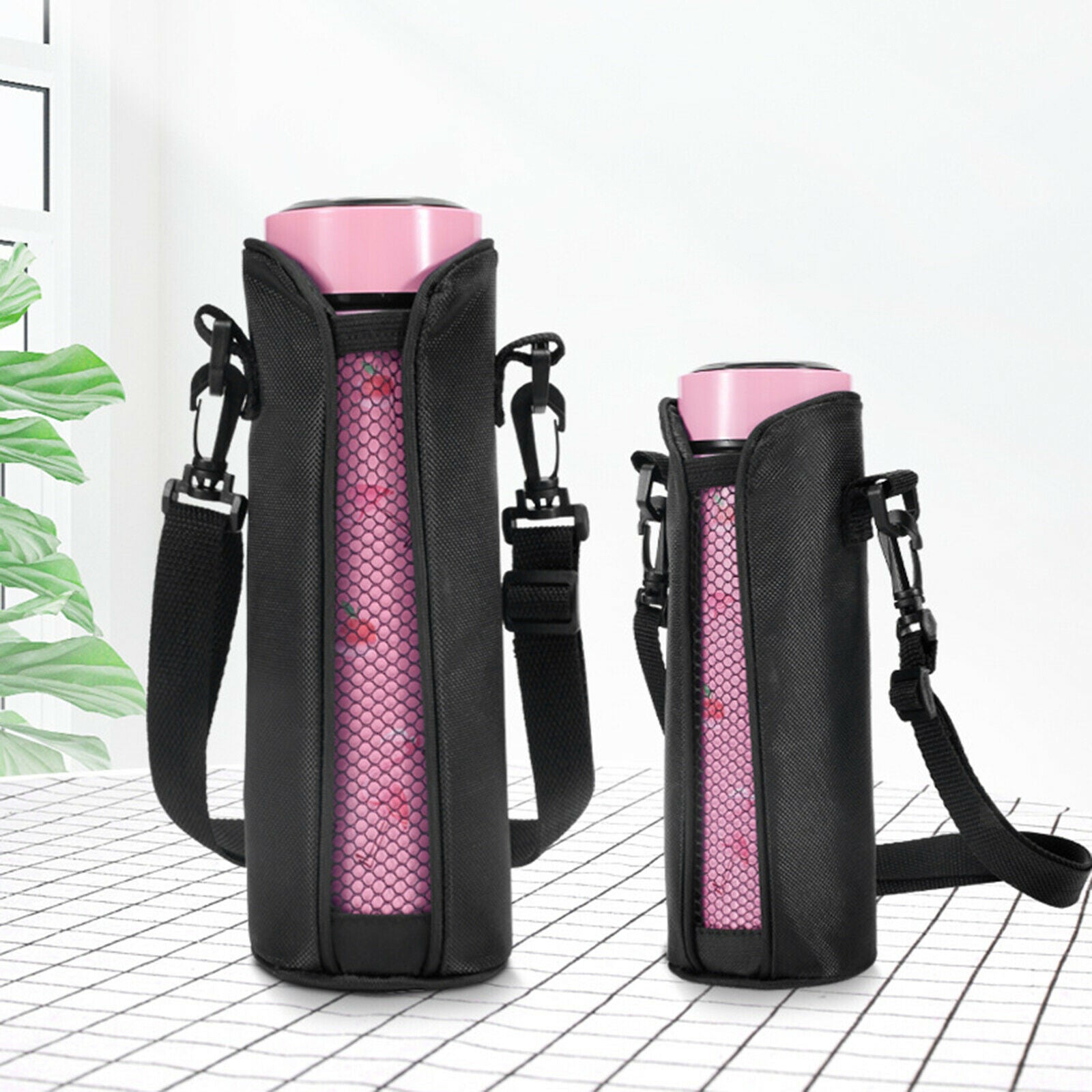 Heat Insulated Water Bottle Carrier Pouch Cover with Adjustable Cycling