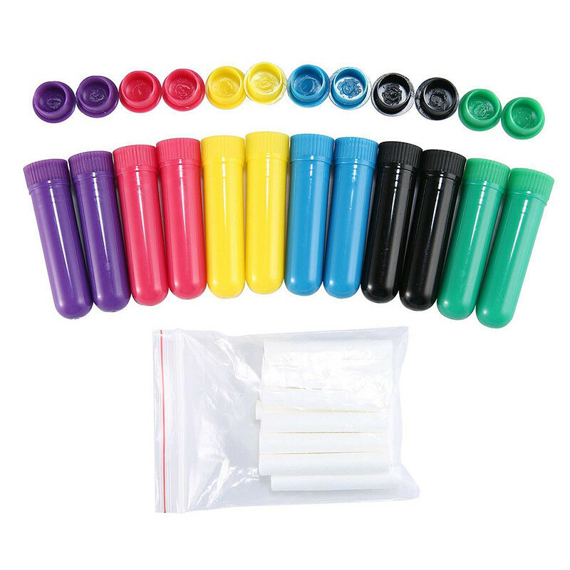 10x Essential Oil Aromatherapy Blank Nasal Inhaler Tubes Complete Stick Empty BR