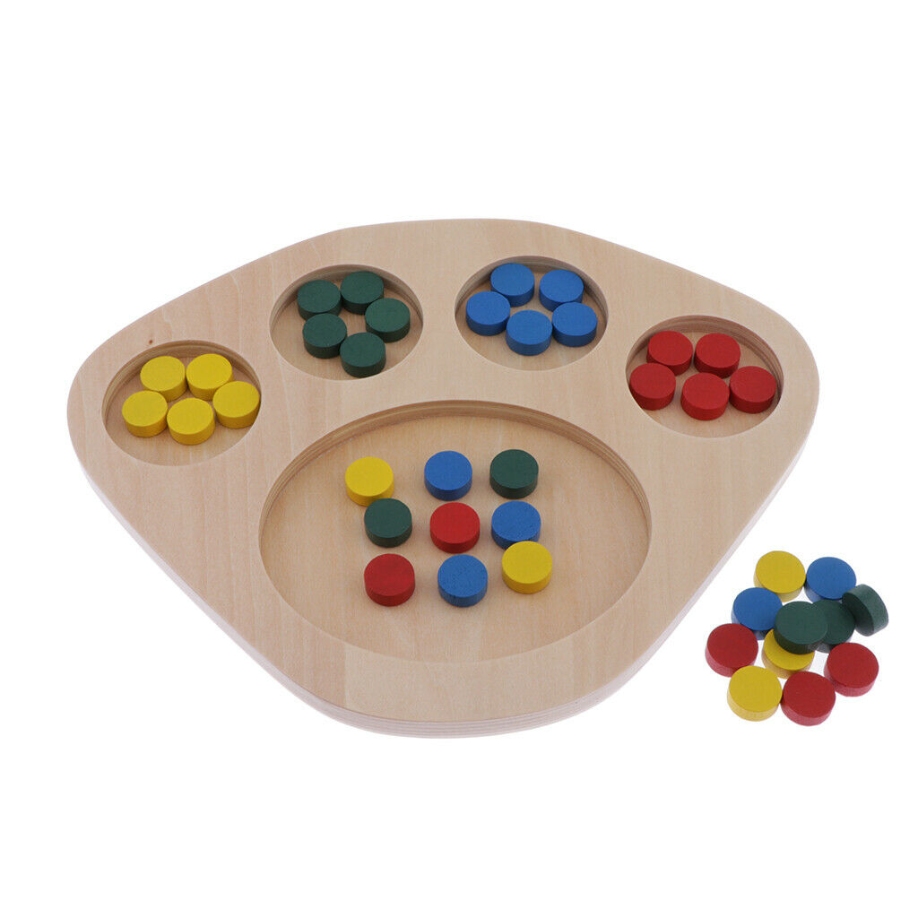Kids Wooden Baby Learn Color Matching Educational Toys Puzzle Montessori