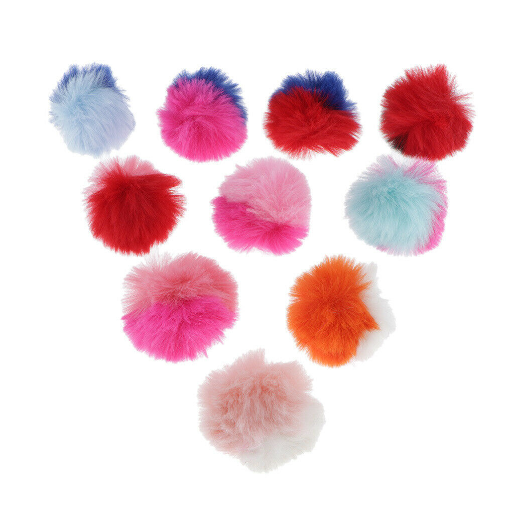 10x Plush  Balls Artificial Fur Ornaments For