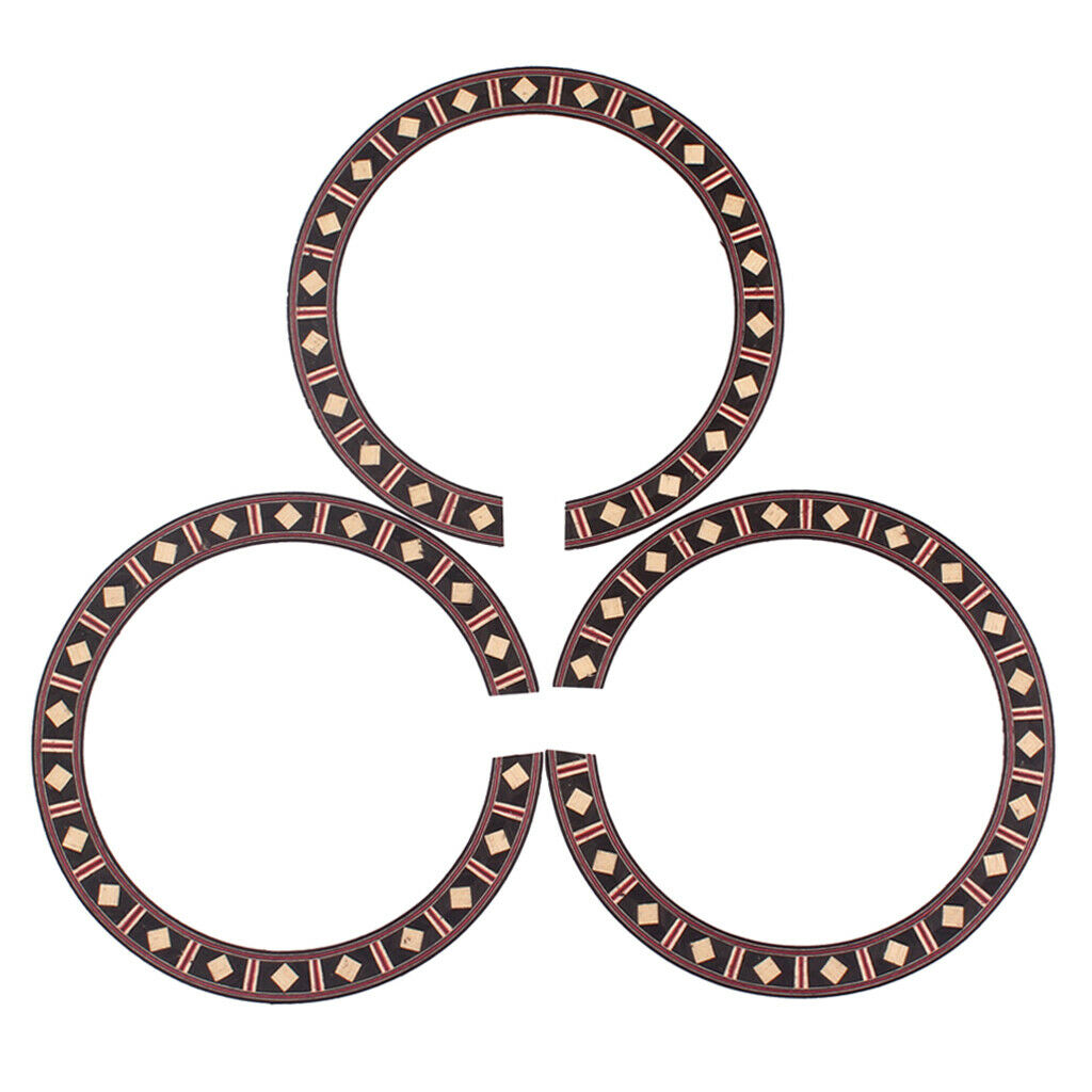 3Pcs Acoustic Guitar Rosette Wood Soundhole Inlay Rosette Luthier Tool Parts
