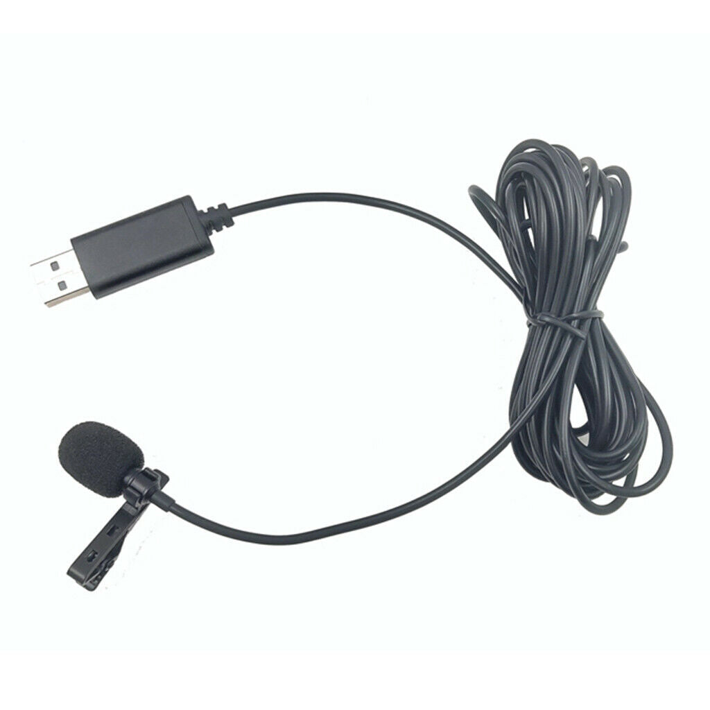 Clip-on Lapel Mini Lavalier Mic Microphone USB for Mobile Phone PC Recording