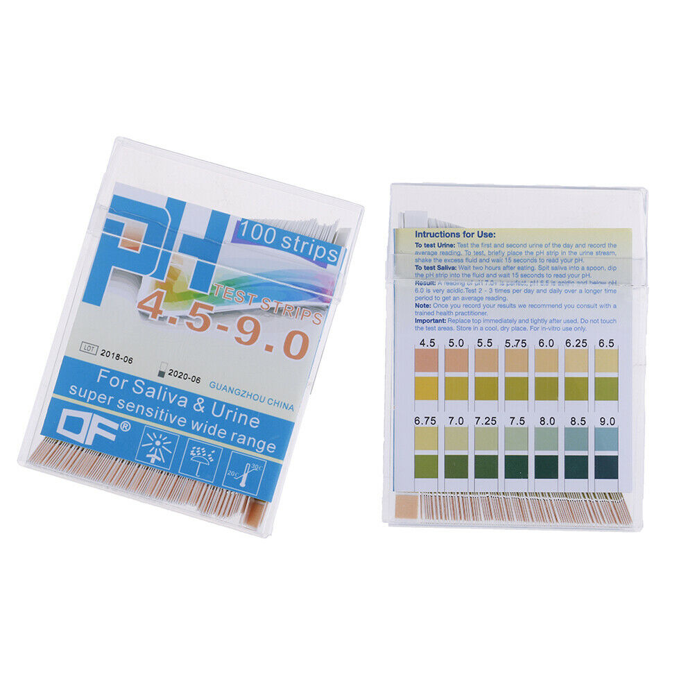 100 PH indicator test strips 4.5-9 paper litmus tester laboratory urine & sal DD