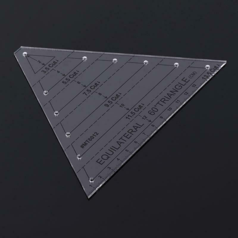 60 Degree Equilateral Triangle Quilting Ruler Template DIY Sewing Craft Tool