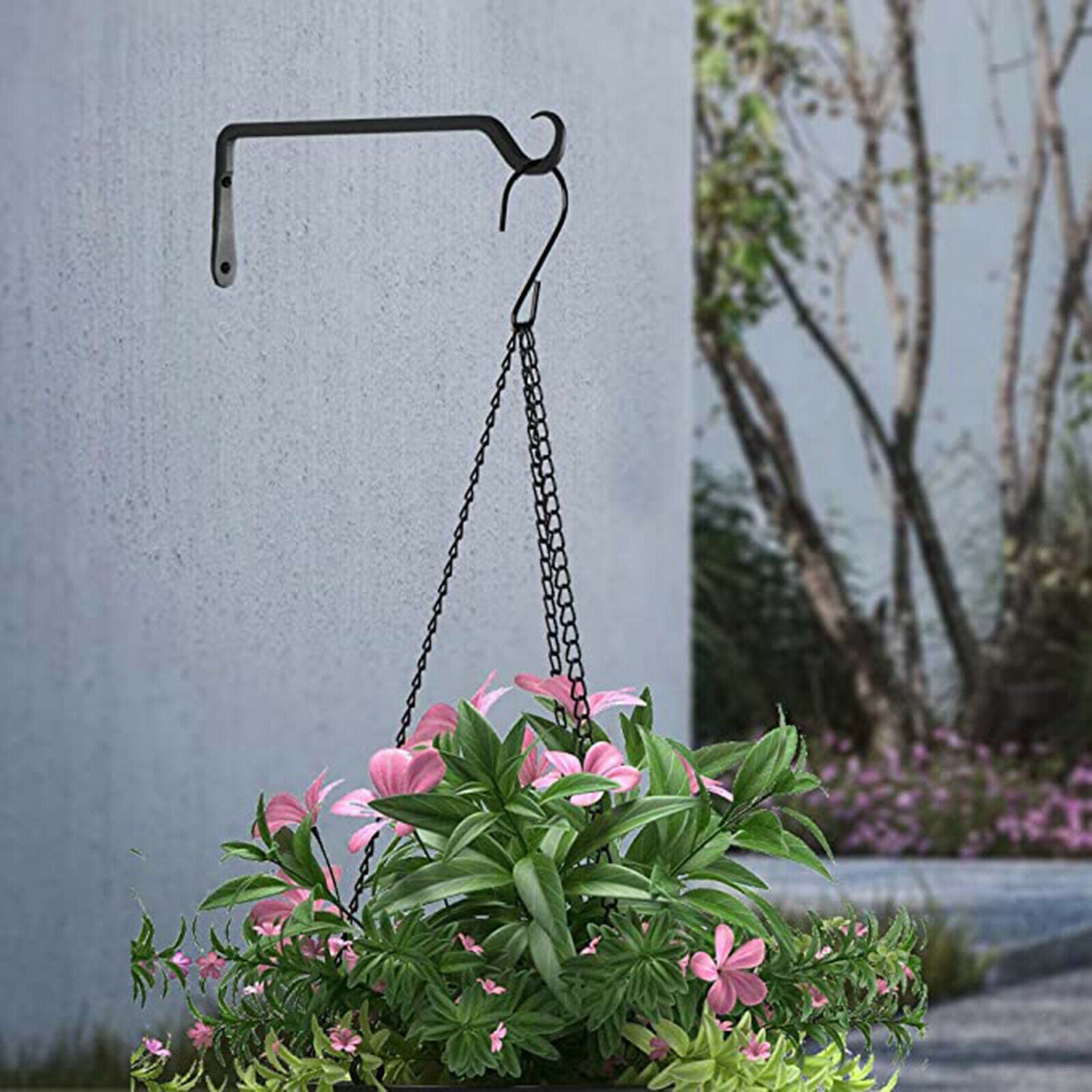 2x Wall Hanging Bracket Art Plant Basket Lantern Bird Feeder Hook Home Decor