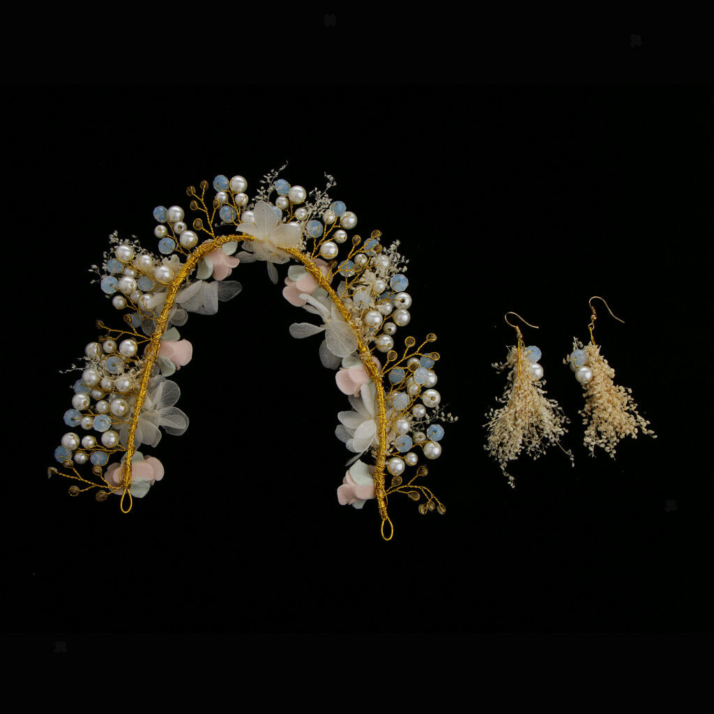 Bridal Hairband Earrings Wedding Bride Hair Accessory Party Prom Headband