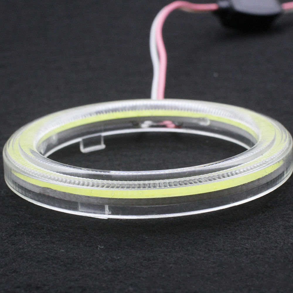 Universal 70mm 60LED Car COB Angel Eyes Warning Headlight Halo Ring Drving Lamp