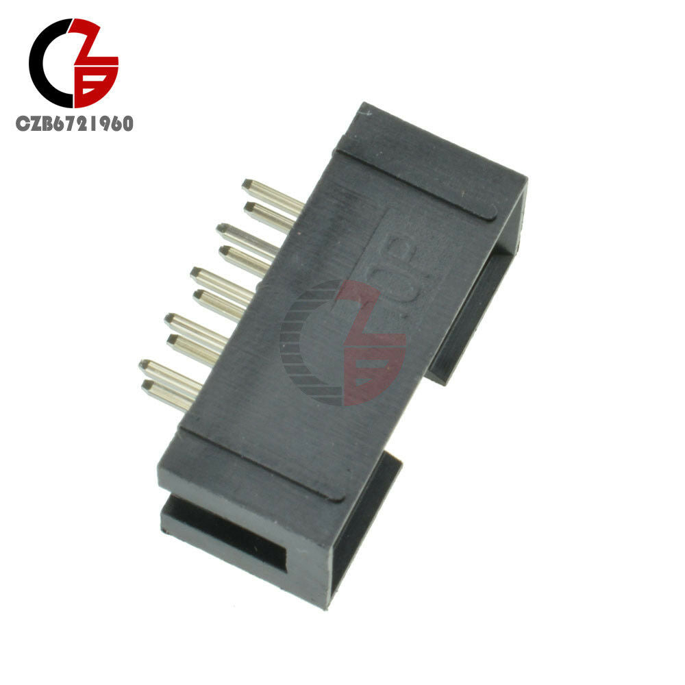 10PCS 2.54mm 2x5 Pin Double Row 10 Pin Straight Male Shrouded header IDC Socket