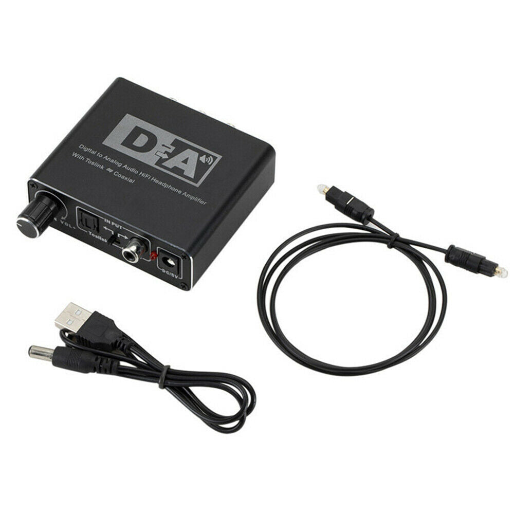 Digital to Analog Audio Converter HiFi RCA Amplifier Decoder Optical Coaxial New