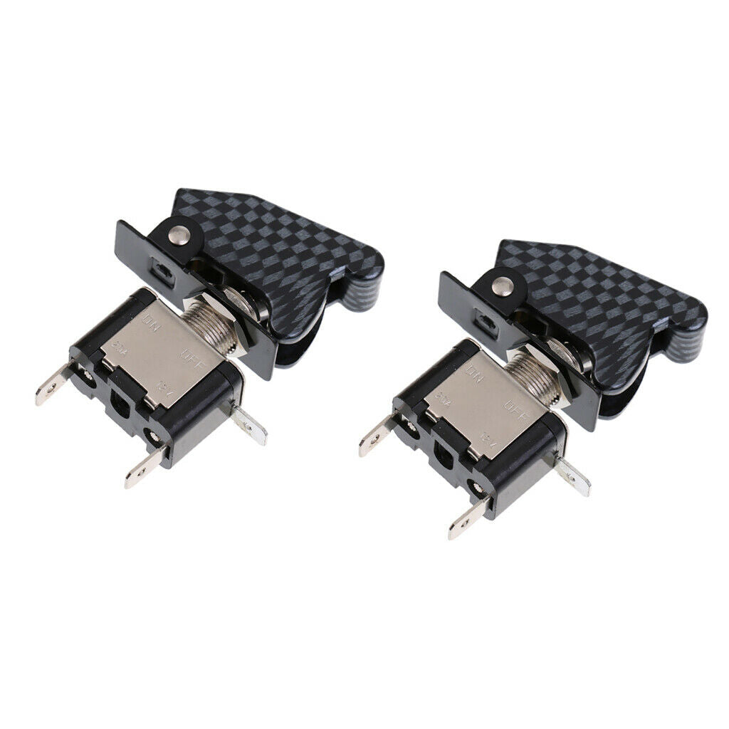 Pair 12V 20A Universal Car Truck Boat RV Toggle Rocker Switch Red LED Light