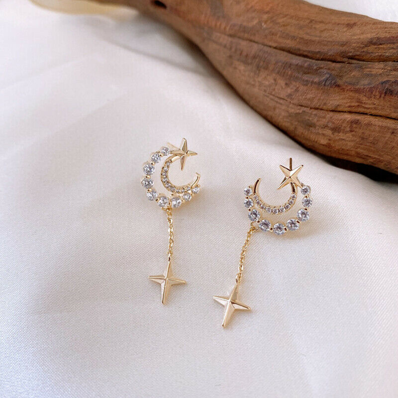 Fashion Star Moon Tassel Earrings For Women Creative Design Jewelry High Qual Pb