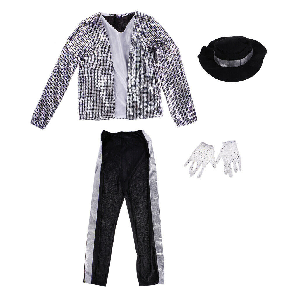 Boys Kids Michael Jackson Costumes Performance Halloween Fancy Dress  M