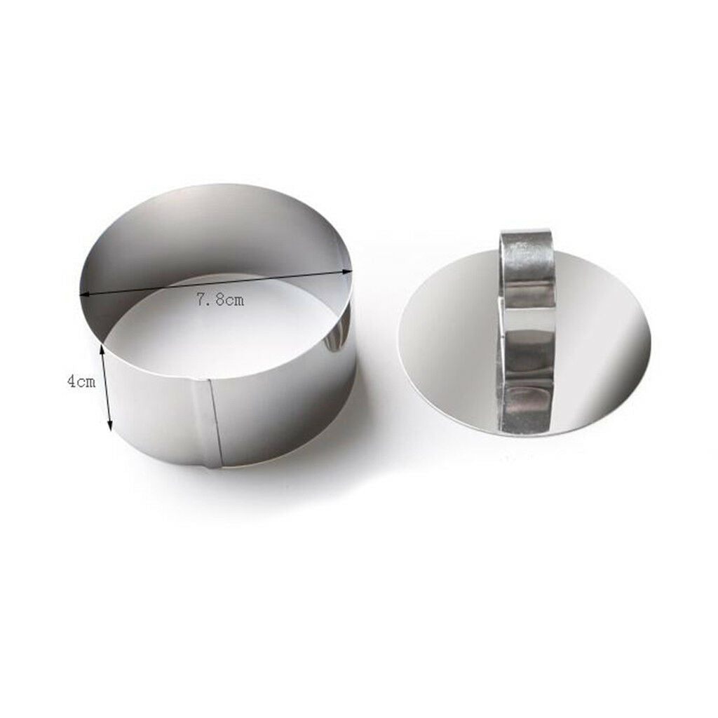 Round Stainless Steel Mousse Cake   Mold Dessert Pastry Cutter Mould