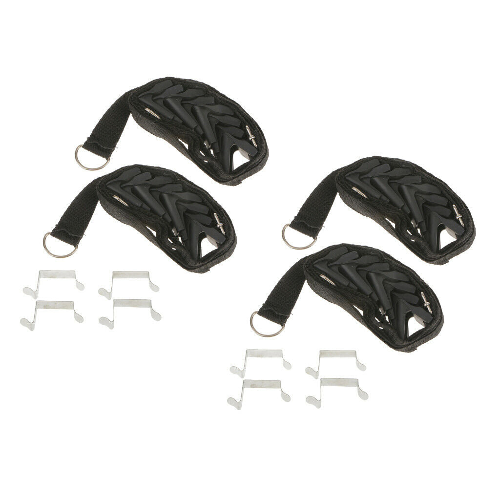 Set of 2, Black Over-the-Door 8 Hooks Hanger Hat Scarf Holder Organizer