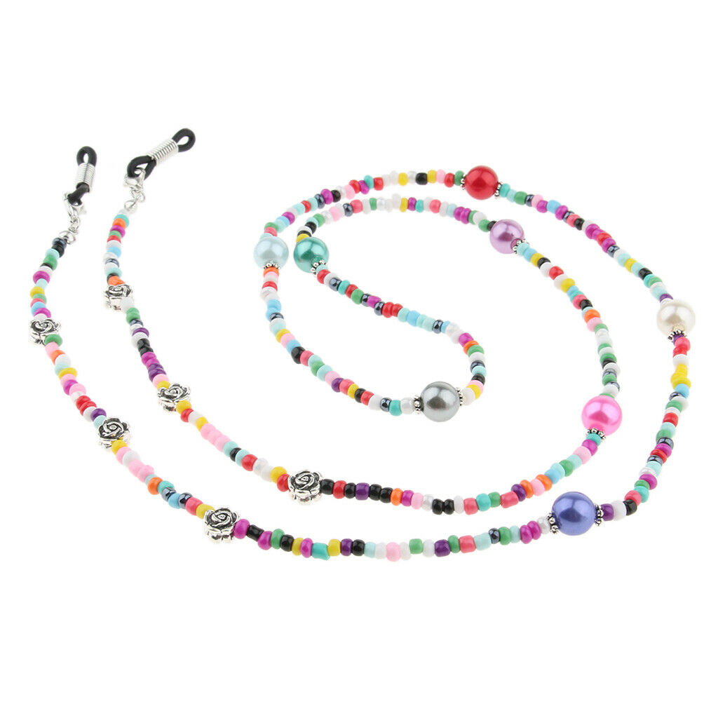 Beaded Eyewear Retainer Strap - Sunglass Holder Beads Necklace, Retro Eyeglasses